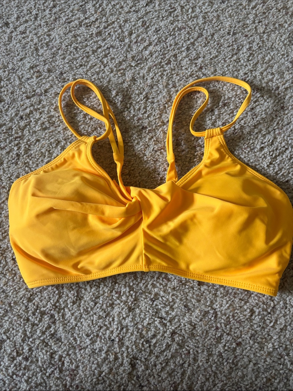 Yellow Twist-Front bikini top
